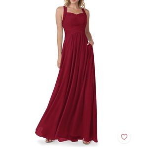 Azazie Claudia dress WITH POCKETS in the color burgundy!